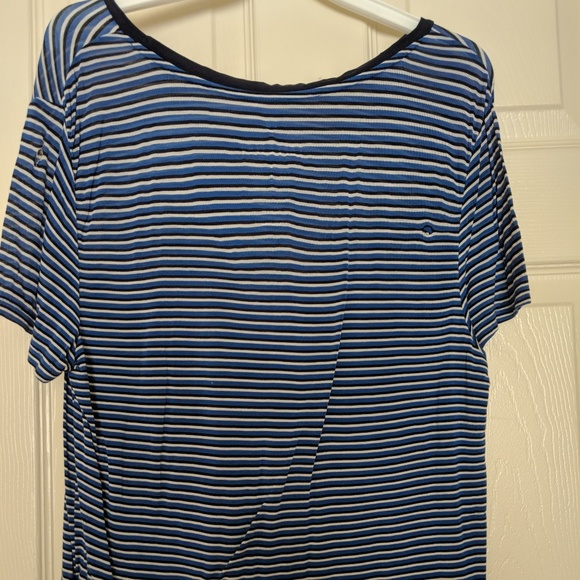 blue,black, and white striped shirt - Picture 2 of 3